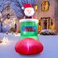 5.5FT Christmas Inflatables Outdoor Decorations Blow-up Santa Claus Automatic Lifting in Christmas Stocking with LED Lights for Garden Lawn Yard Decorations