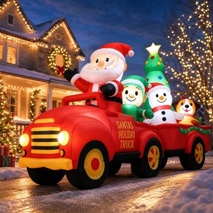 10FT Santa Holiday Truck Christmas Inflatable