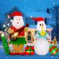 Toiyjofe 8.3FT Hawaiian Christmas Inflatable Decorations, Hula Santa Claus with a Guitar and Snowman with a Horn Tropical Xmas Blow Up Yard Decor with Built-in LED Light for Outdoor, Lawn, Garden, Beach, Party