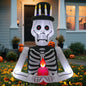 6FT Halloween Inflatables Skull Decoration: Day of The Dead Skeletons Blow Up Outdoor Decor, Día de Los Muertos Inflatable Built-in LEDs for Holiday Party, Garden, Lawn, Yard, Patio Décor