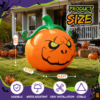 5FT Grumpy Pumpkin Halloween Inflatable