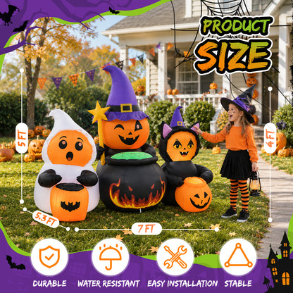 7FT Costume Pumpkin Trio Halloween Inflatable