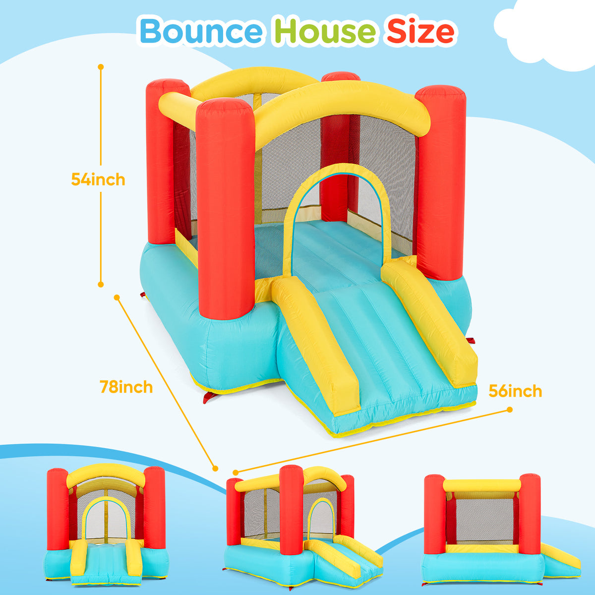 Mini Toddler Bounce House with Slide
