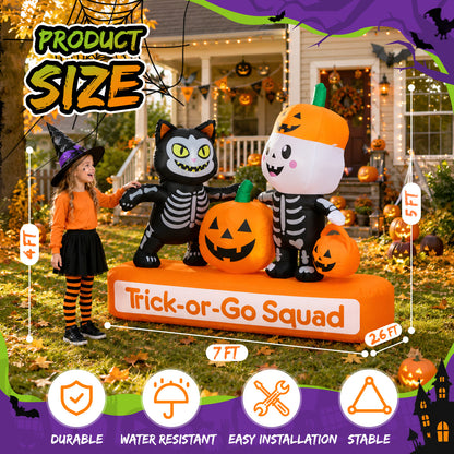 7FT Trick-or-Go Squad Halloween Inflatable