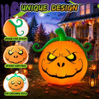 5FT Grumpy Pumpkin Halloween Inflatable