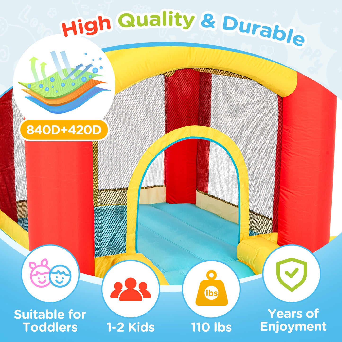 Mini Toddler Bounce House with Slide