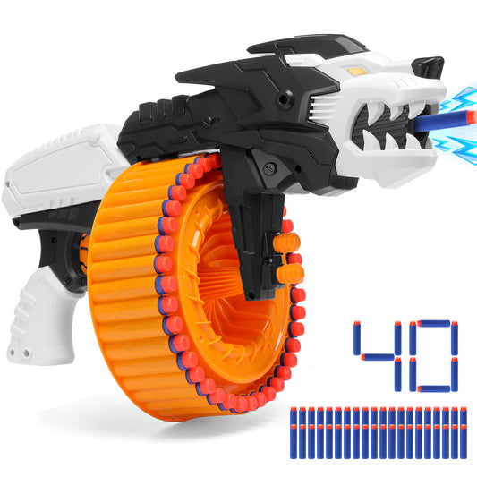 Toiyjofe Lion-Themed Foam Dart Blaster for Boys, 40 Darts Toy Gun for Kids Age 8–12, Outdoor Adventure Blaster Game Toy