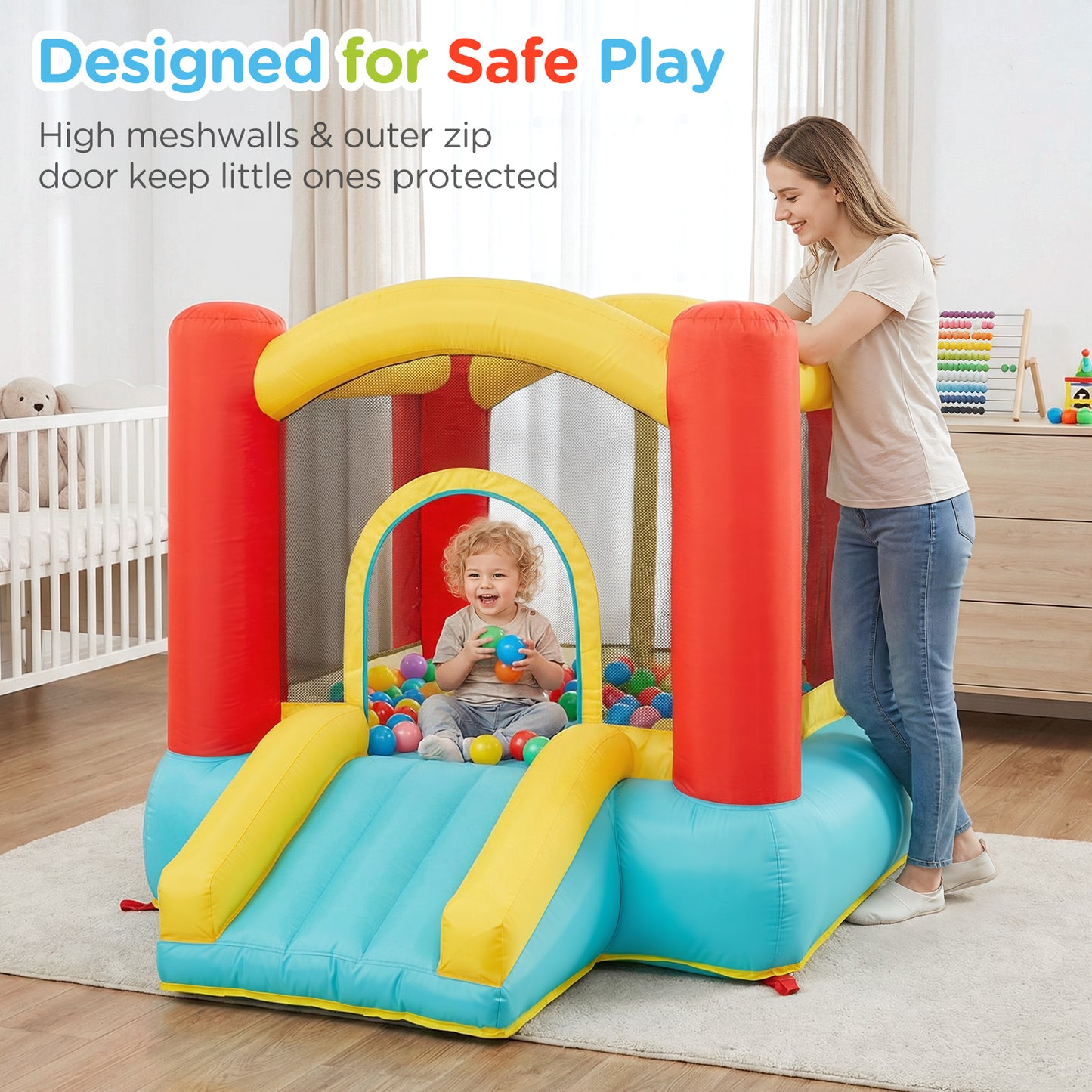 Mini Toddler Bounce House with Slide