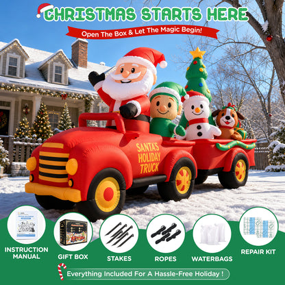 10FT Santa Holiday Truck Christmas Inflatable