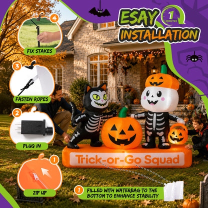 7FT Trick-or-Go Squad Halloween Inflatable