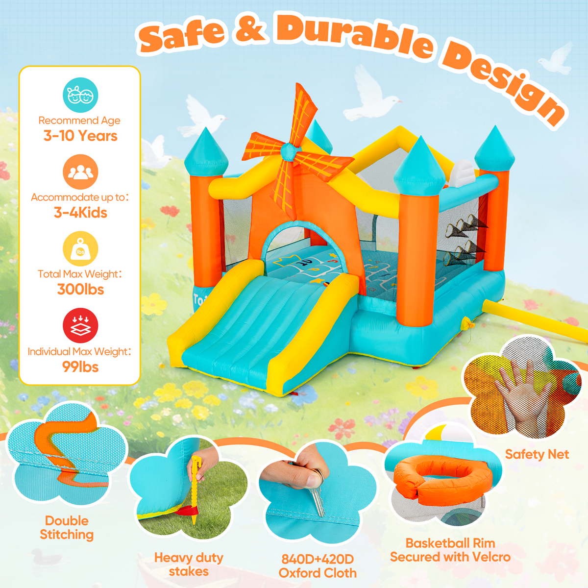 Windmill Adventure Multi-Activity Bounce House