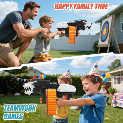 Toiyjofe Lion-Themed Foam Dart Blaster for Boys, 40 Darts Toy Gun for Kids Age 8–12, Outdoor Adventure Blaster Game Toy