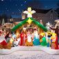 Toiyjofe 12FT Christmas Inflatable Nativity Scene: Large Outdoor Christmas Decorations, Built-in 15 LED Lights, Blow Up Jesus Nativity Set Decor, Inflatables for Party Lawn Garden Yard (12FT X 6.5FT X 9FT)