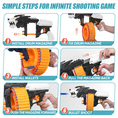 Toiyjofe Lion-Themed Foam Dart Blaster for Boys, 40 Darts Toy Gun for Kids Age 8–12, Outdoor Adventure Blaster Game Toy