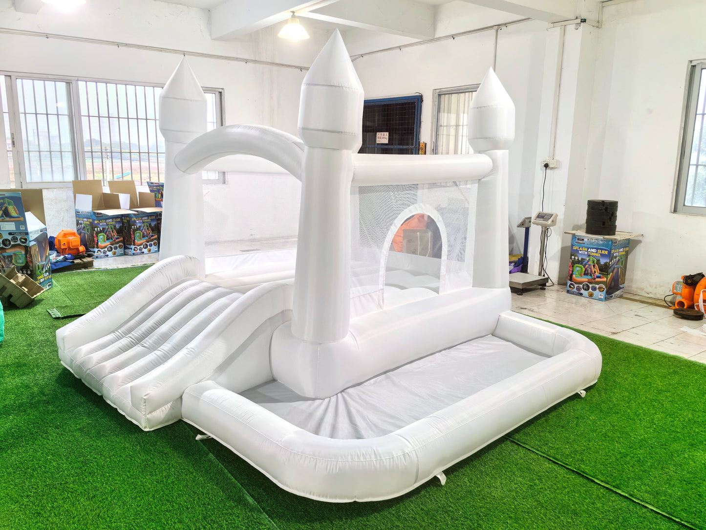 white bounce house