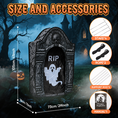 3.5FT LED Ghost Tombstone Halloween Decoration