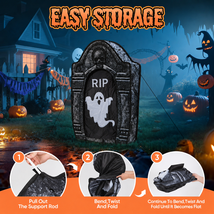 3.5FT LED Ghost Tombstone Halloween Decoration