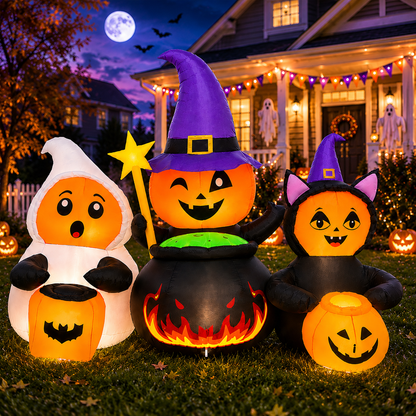 7FT Costume Pumpkin Trio Halloween Inflatable