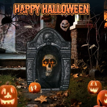3.5FT LED Skull Tombstone Halloween Decoration