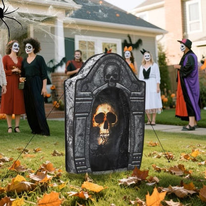 3.5FT LED Skull Tombstone Halloween Decoration