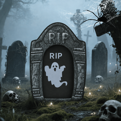 3.5FT LED Ghost Tombstone Halloween Decoration