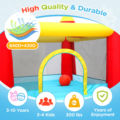 Toiyjofe Bounce House with Blower & Slide, (10FT X 10FT X 7FT) Kids Bouncy Castle for Indoor/Outdoor Play, Birthday Parties, Backyard Fun Inflatable Bounce House for Kids 3-6, Jump House for Toddlers