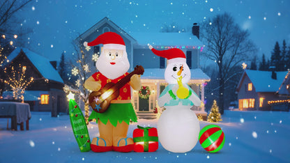 Toiyjofe 6FT Highland Cow Christmas Inflatables: Santa Claus with Highland Cow, Santa Blow Ups Outdoor Decorations Garden Decor, Built-in LED Lights, Cute Farm Animals for Outside Yard Lawn Xmas Party