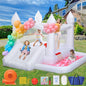 Toiyjofe White Bounce House, Inflatable Bouncer Castle with Slide, Air Blower, Ball Pit, Bouncy Castle for Indoor Outdoor Birthday Party Wedding Decor for Kids 3-6 Years Toddlers(10FT X 10FT X 7FT)